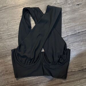 Black cross over shirt